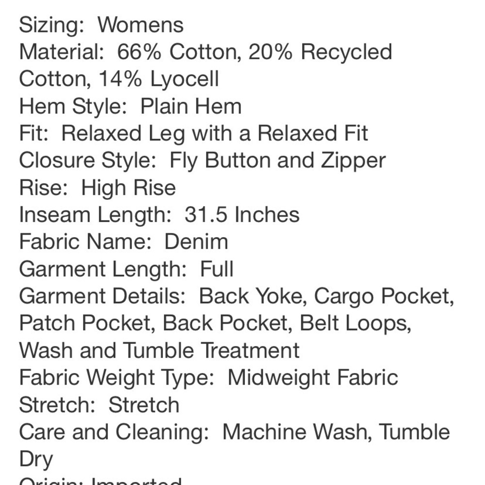 Women's High-Rise Cargo Baggy Jeans -
Wild Fable Off-White - Picture 8 of 8